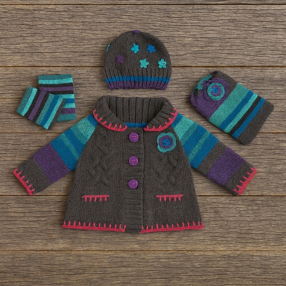 Colorful Knit Baby Set